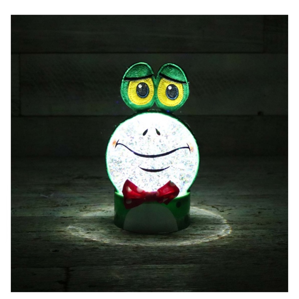 Cracker Barrel Lighted Frog Glitter Snow Globe. 

Only opened to photograph.